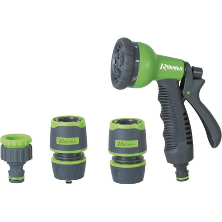 Kit Pistolet Arrosage Multijets 2 Raccords 15 mm – Pratique et Efficace – Idéal pour Arrosage de Jardin - RIBIMEX