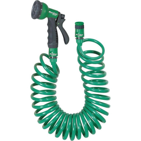 Tuyau Spiralé 15M – Pistolet Multijets – Flexible et Résistant – Idéal pour Arrosage - RIBIMEX