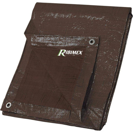 Bâche 120g/m² 2x3m – Marron, Résistante et Durable – Protection Efficace contre les Intempéries - RIBIMEX