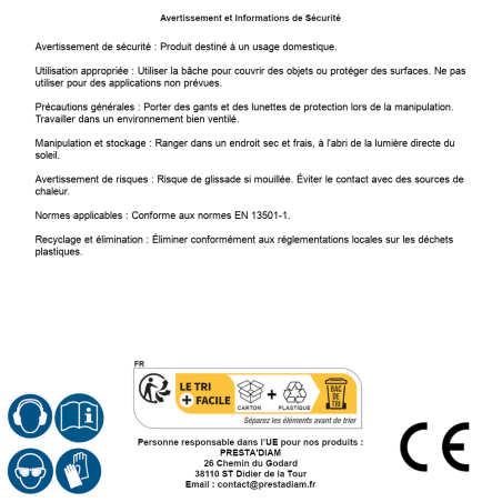 Bâche Ultra Lourd 8x12m – 250g/m² – Résistante et Durable – Protection Optimale - RIBIMEX