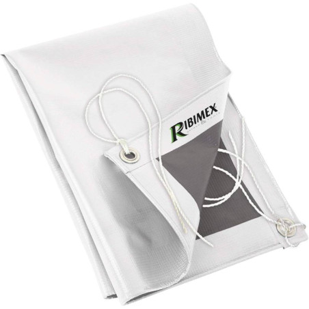Bâche PVC 300g/m² 5x8m – Blanche et Grise – Résistante et Imperméable – Protection Extérieure - RIBIMEX