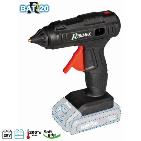 Pistolet à Colle 20V – Avec Batterie 2A et Chargeur – Pratique et Efficace – RIBIMEX - RIBIMEX