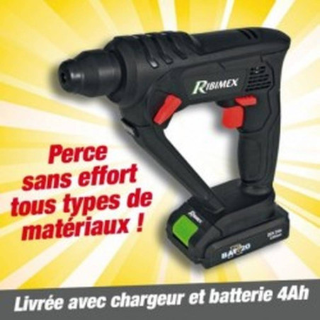 Perforateur SDS 20V – Avec Batterie 2A et Chargeur – Puissant et Pratique – RIBIMEX - RIBIMEX