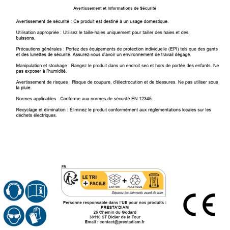Taille-Haies R-BAT20 20V – Avec Batterie 2A et Chargeur – Performance et Praticité – RIBIMEX - RIBIMEX