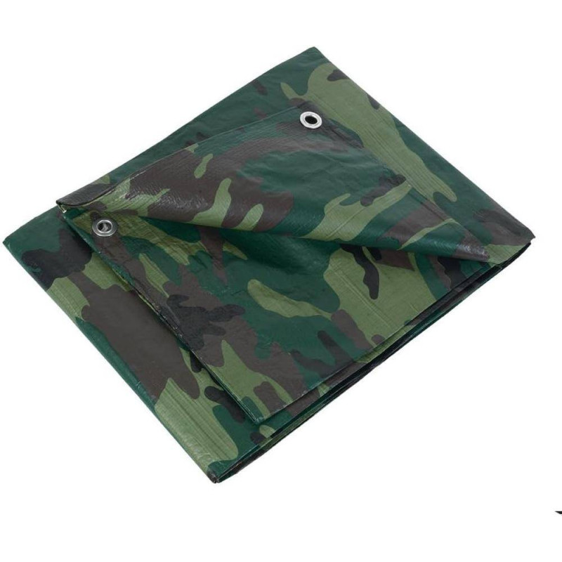 Bâche Camouflage 1,8x3m – 130g/m² – Résistante et Durable - RIBIMEX