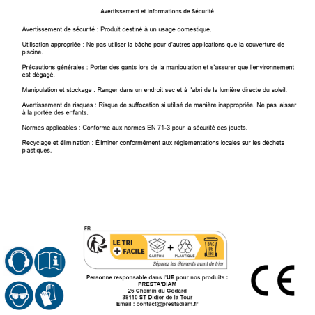 Bâche de Piscine 8x14 m – 140 g/m², Résistante aux Intempéries – Protection Efficace pour Votre Piscine - RIBIMEX