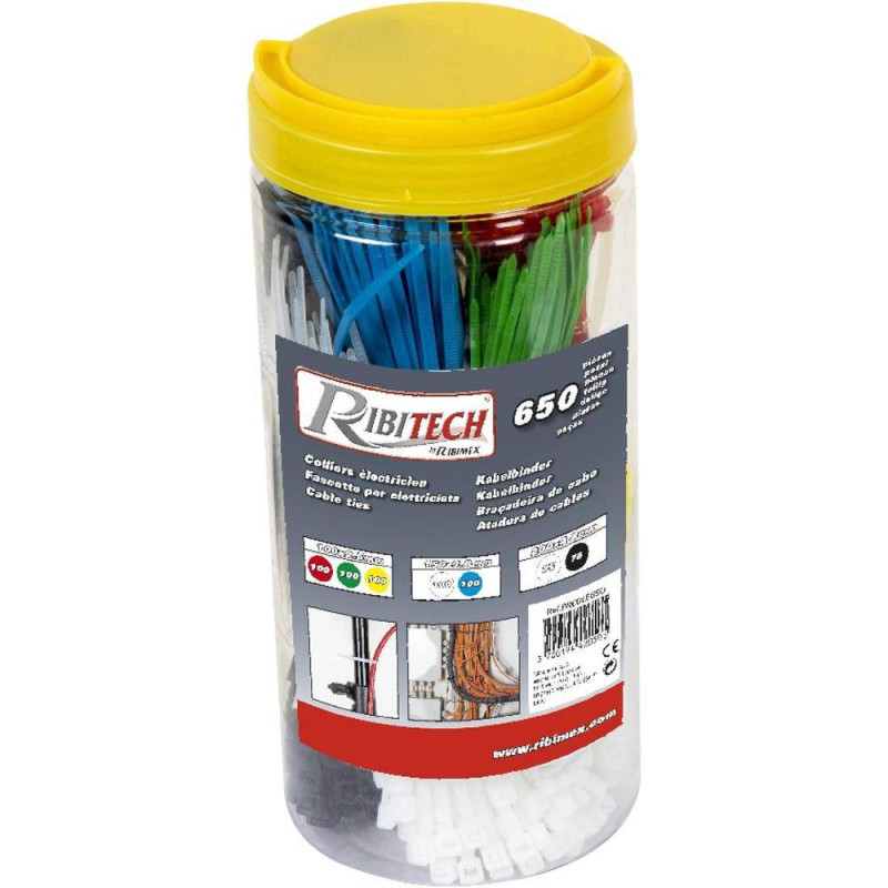 Colliers Électricien 650 pcs – Polyvalents et Pratiques – Idéal pour Raccordements Électriques - RIBIMEX