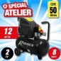 Compresseur Électrique 2CV 50L – 50 Litres – Puissant et Efficace – Idéal pour les Travaux de Pneumatique - RIBIMEX