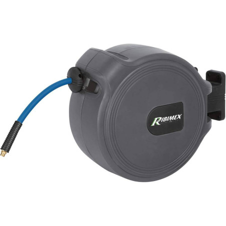 Dévidoir Auto Tuyau d'Air 20M Ø9,3x15,3 mm – Pratique et Durable – Idéal pour Compresseurs - RIBIMEX