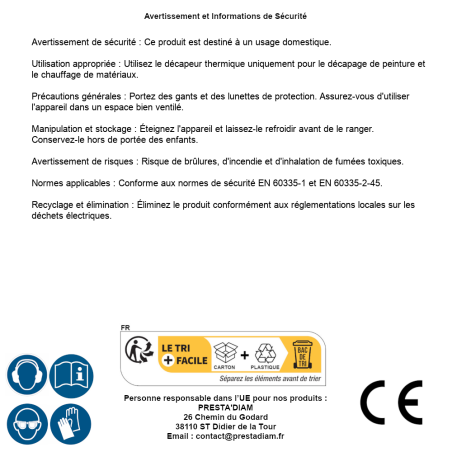 Décapeur Thermique 2000W – Avec Accessoires – Polyvalent et Efficace – Rénovation et Décapage - RIBIMEX