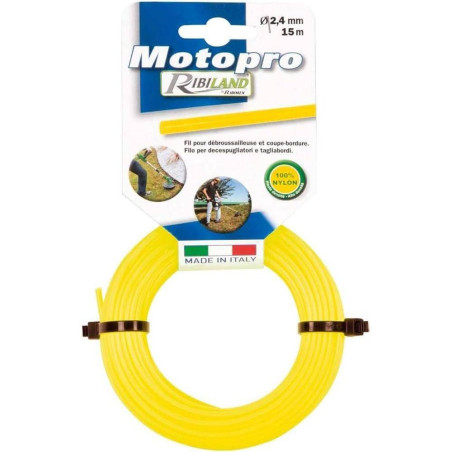 Fil Rond 15M Ø1,6 mm – Jaune pour Tête Débroussailleuse – Résistant et Durable - RIBIMEX