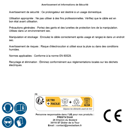 Prolongateur Électrique Jardin 40M 2x1,5 – 40 mètres, 2 x 1,5 mm² – Idéal pour Extérieur et Utilisation Intensive - RIBIMEX
