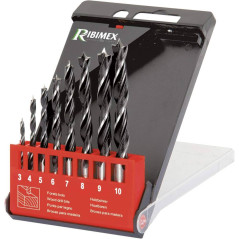 Coffret 8 Forets Bois 3 à 10 mm – Assortiment Complet – Idéal pour Travaux de Perçage - RIBIMEX