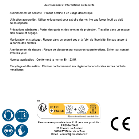 Extracteur de Vis en Coffret 5 Pièces – Outil Pratique pour Retrait de Vis Endommagées – Réparation Facile - RIBIMEX