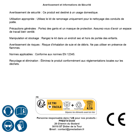 Kit de Ramonage pour Poêle 5M – 5 mètres – Nettoyage Efficace et Pratique - RIBIMEX