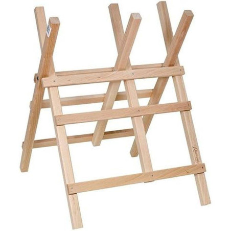Chevalet Porte Bûche en Bois 3 Branches – 3 Branches – Pratique et Robuste – Rangement Efficace - RIBIMEX
