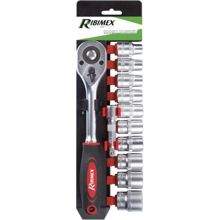 Kit Clé à Cliquet 1/2" + 10 Douilles – Outils de Précision – Pratique et Efficace - RIBIMEX