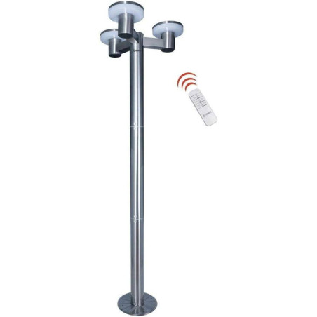 Lampadaire Solaire "Timeo" H199 cm – 3 Lampes avec Télécommande – Éclairage Écologique et Pratique - RIBIMEX