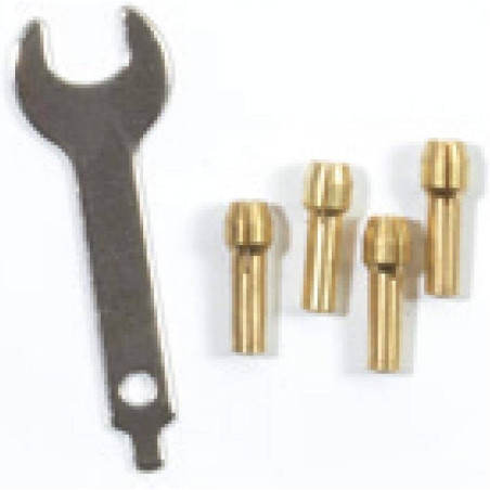 Lot de 4 Mandrins avec Clé pour PROMKIT300 – Accessoire Pratique pour Outils – RIBIMEX - RIBIMEX