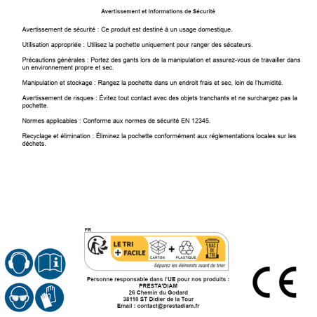 Pochette pour Sécateur – Protection et Pratique – Rangement Optimal - RIBIMEX