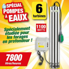 Pompe de Puit 1100W – 65m de Refoulement – Avec Flotteur – Performance Optimale - RIBIMEX