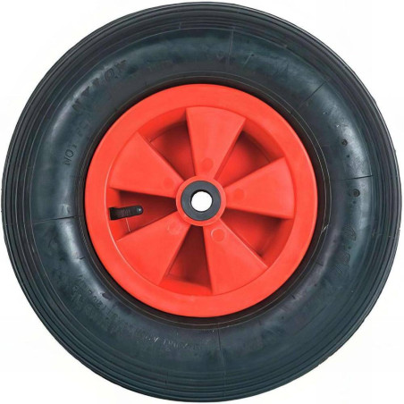 Roue Gonflable 400x105 mm – Axe 20 mm, Roulement à Aiguille – Idéale pour Chariots et Remorques - RIBIMEX