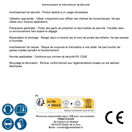 Affuteur de Chaîne Électrique Pro – 6.9 kg – Affûtage Rapide et Précis - RIBIMEX