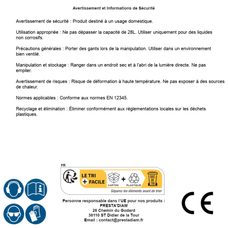 Bac Souple Rond 28L – Avec Poignées – Pratique et Flexible - RIBIMEX