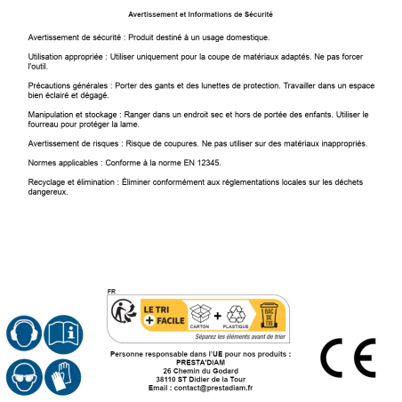 Scie Couteau Courbe 330 mm – Avec Fourreau – Précision et Confort d'Utilisation - RIBIMEX