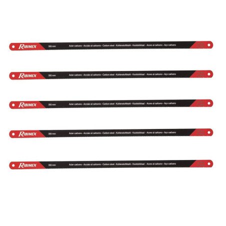 Lot de 5 Lames pour Scie à Métaux 30 cm – Acier, Résistantes et Précises – RIBIMEX - RIBIMEX