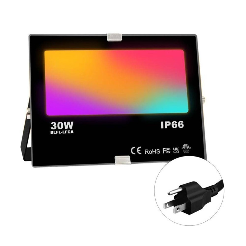 Projecteur LED 30W Connecté Bluetooth Mural – 30W – Couleurs Variées, Contrôle à Distance – Ambiance Personnalisable - RIBIMEX