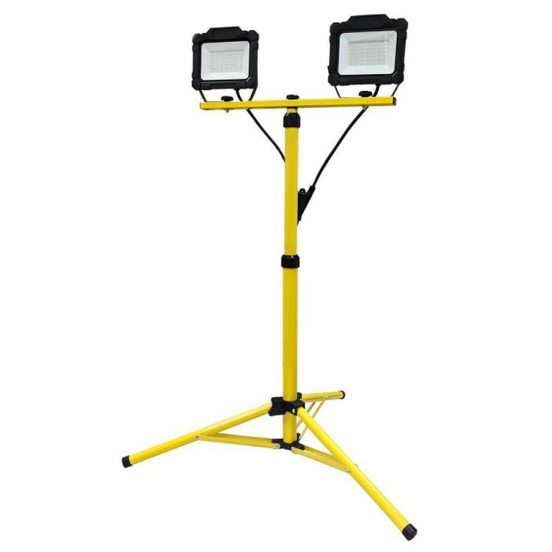 Projecteur LED 2x30W sur Trépied Télescopique – 60W, Éclairage Puissant – Idéal pour Événements et Chantiers - RIBIMEX