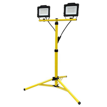 Projecteur LED 2x30W sur Trépied Télescopique – 60W, Éclairage Puissant – Idéal pour Événements et Chantiers - RIBIMEX