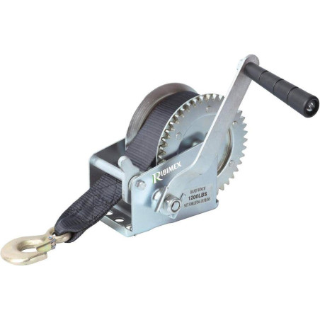 Treuil à Manivelle 540 kg – Sangle 50 mm x 7 m – Résistant et Pratique - RIBIMEX