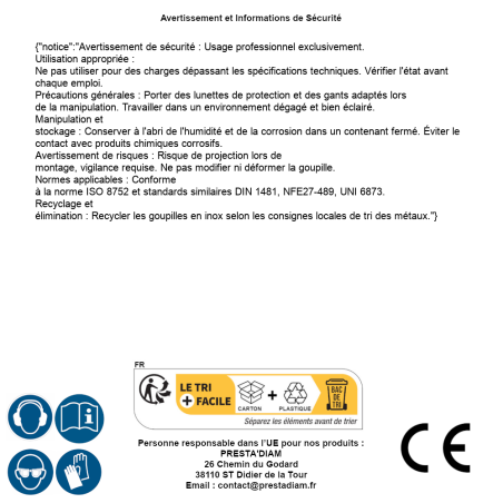 25 Goupilles élastiques 10x70 mm - Inox A1, norme ISO 8752 - Résistantes et durables - ACTON