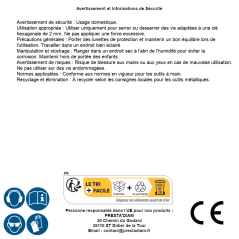 1 Clé Hexagonale 2.5 mm - Inox - D-Work