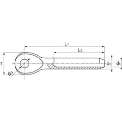 5 Embouts à œil à sertir 10 mm - Inox A4 - Résistants et durables - ACTON
