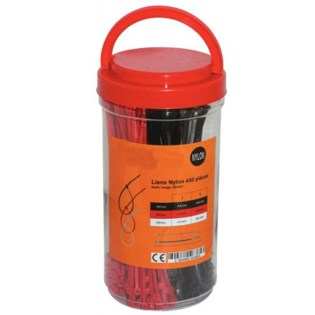 Seau Liens Nylon 450 mm x 2.8 à 4.8 mm - Nylon 6.6 - D-Work