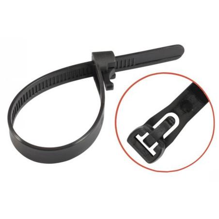 50 Lien nylon 6.6 blanc réouvrable 7,6x200 mm - Nylon 6.6 - Fixation pratique et réutilisable - ACTON