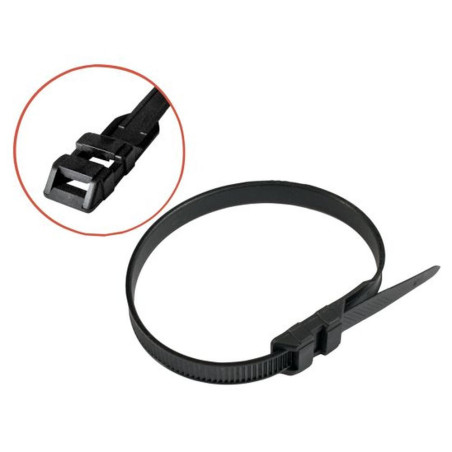 25 Lien Nylon 6.6 Noir Tête Double 9x510 mm - Nylon 6.6 - Résistant et flexible - ACTON