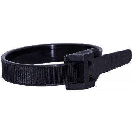 25 Lien nylon noir 9x180 mm - Nylon 6.6 - Résistant et flexible - ACTON