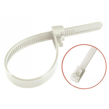 50 Lien nylon 6.6 blanc réouvrable 7,6x150 mm - Nylon 6.6 - Fixation polyvalente - ACTON