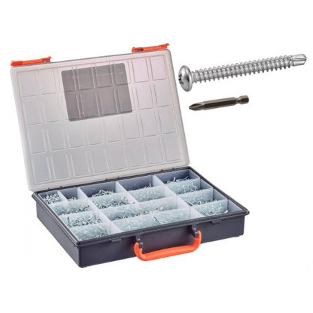 Coffret 2154 Pcs Vis Autoperceuses TC Phillips + Embouts - Acier Zn - D-Work