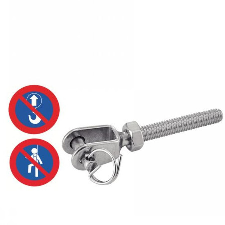 5 Embouts filetés à chape soudée 8 mm - Inox A4 - Pas à droite - ACTON