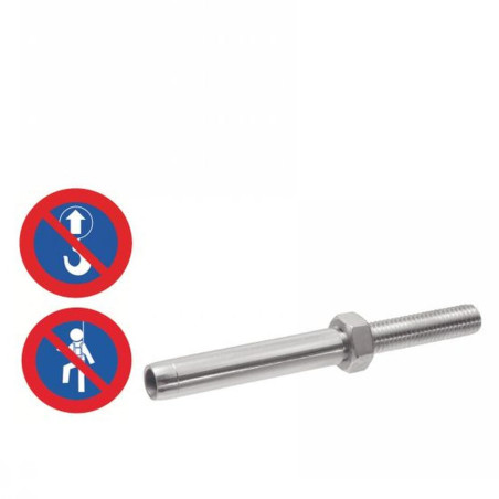 5 Embouts Filetés à Sertir Pas à Gauche Petit Modèle 6 mm - Inox A4 - D-Work