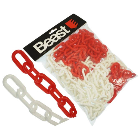 Chaîne d’Avertissement 5M - PVC Rouge/Blanc Signalisation - Beast