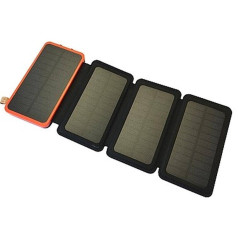 Panneau Solaire Portable Powerbank 20000 mAh - Li-Polymer, 4 Panneaux Solaires - 15.5x8x3.3 cm - Beast