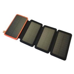 Panneau Solaire Portable Powerbank 20000 mAh - Li-Polymer, 4 Panneaux Solaires - 15.5x8x3.3 cm - Beast