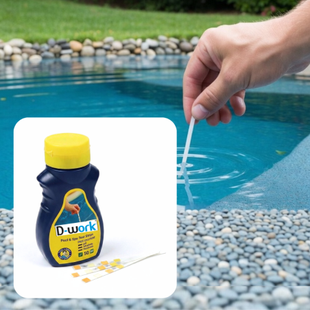 Aquachek Bandelettes Test Chlore pH Alcalinité Stabilité - 50 Tests - Analyse Rapide et Précise - AQUACHEK