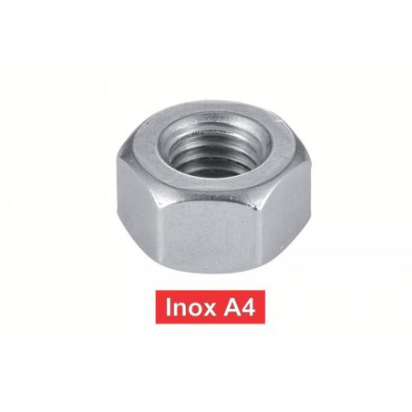 25 Écrous hauts M24 - Inox A4, norme UNI 5587 - Résistants et durables - ACTON
